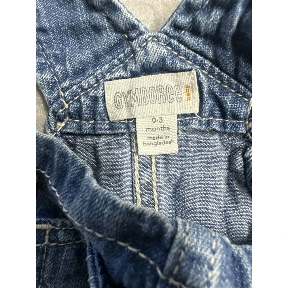 Gymboree Denim Paint Splatter Embroidery Jean Dress Girl 0-3 Months